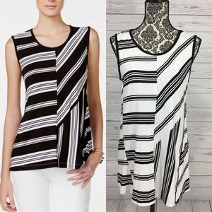 Vince Camuto Island Stripe Sleeveless Tunic Top M